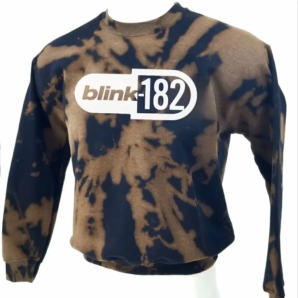 Vintage style BLINK 182 Punk Rock Band Acid Washed Pullover Crewneck Sweatshirt - Picture 3 of 5